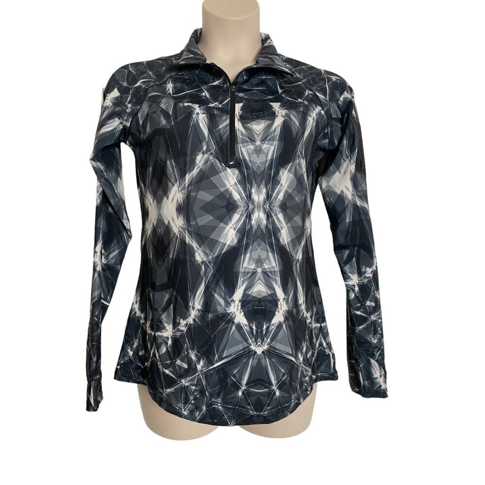 Icyzone Woman's XL Cycling Workout Long Sleeve Shirt Yoga Running 1/4 Zip Pocket - Picture 6 of 7